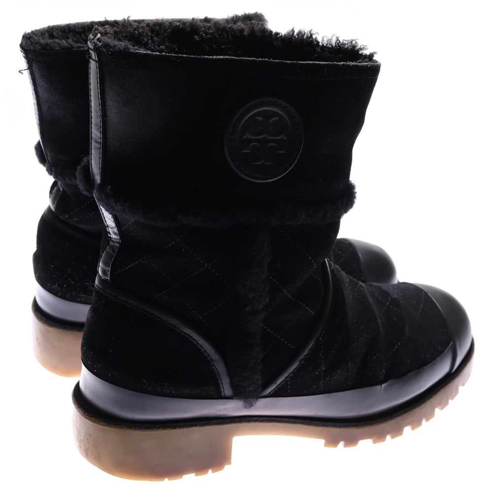 TORY BURCH(トリー バーチ) BOUGHTON SHEARLING BOOTLE ボストン シアリング スウェード ムートン ハイカットブーツ ブラック レディース 33148429