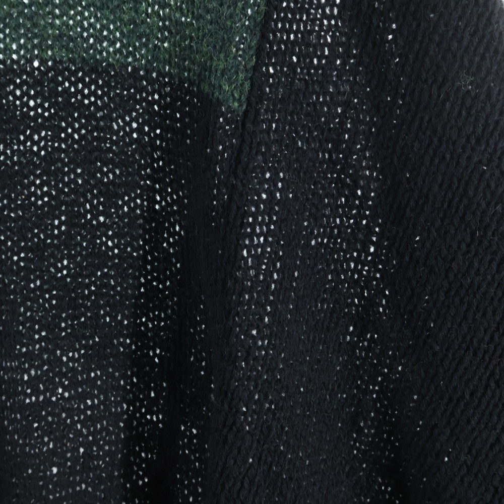 Ground Y(グラウンドワイ) 21AW ボーダー ウール ニット セーター ブラック/グリーン GM-K05-113