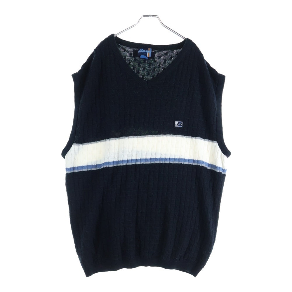 VINTAGE(ヴィンテージ) 90S VINTAGE BOSS ヴィンテージ ボス 韓国製 アクリルニット ベスト ネイビー