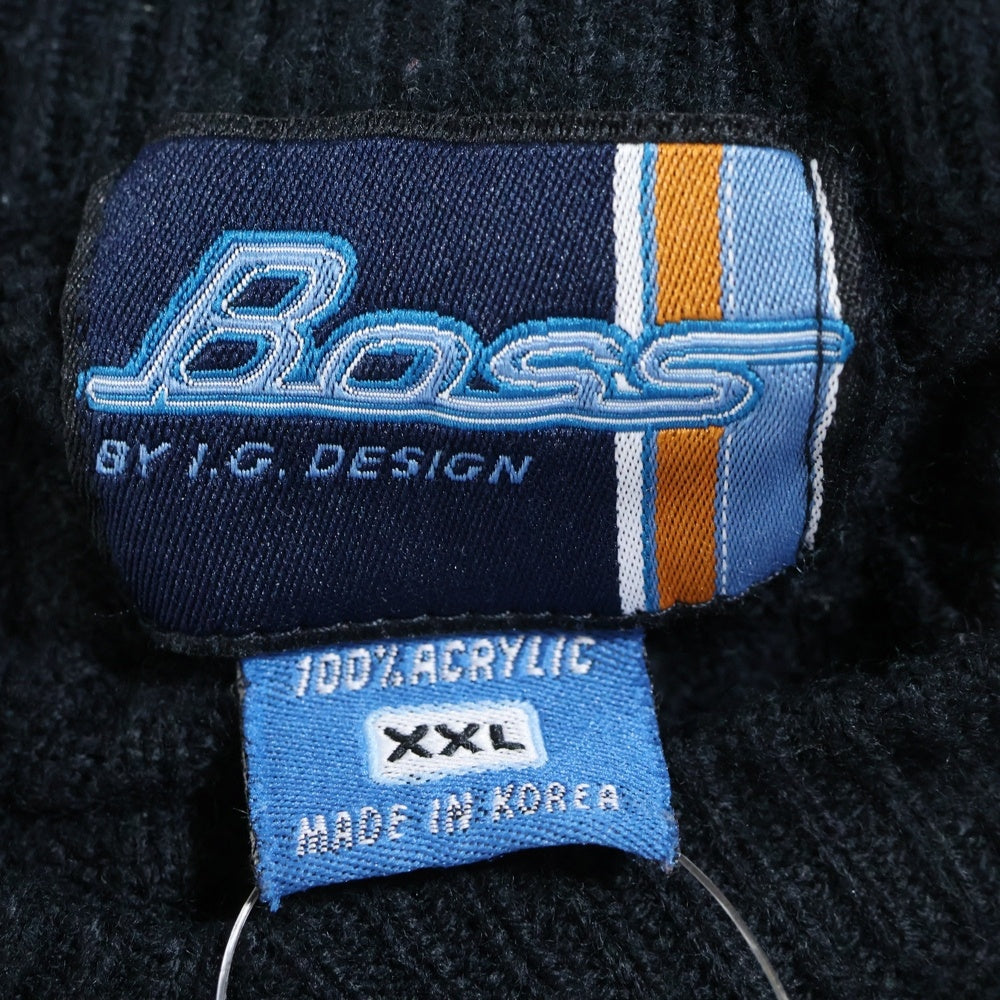 VINTAGE(ヴィンテージ) 90S VINTAGE BOSS ヴィンテージ ボス 韓国製 アクリルニット ベスト ネイビー