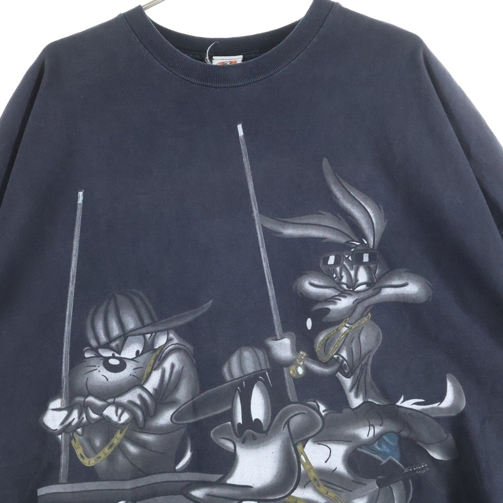 VINTAGE(ヴィンテージ) 90S LOONEY TUNES ルーニーテューンズ メキシコ製 フロントプリント クルーネック 半袖Tシャツ カットソー ブラック