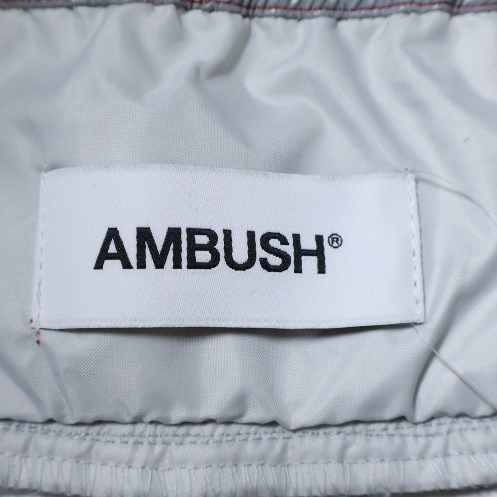 AMBUSH(アンブッシュ) LAYERD TRACK PANTS レイヤードデザイン リフレクター トラックパンツ シルバー AMBBTM-114