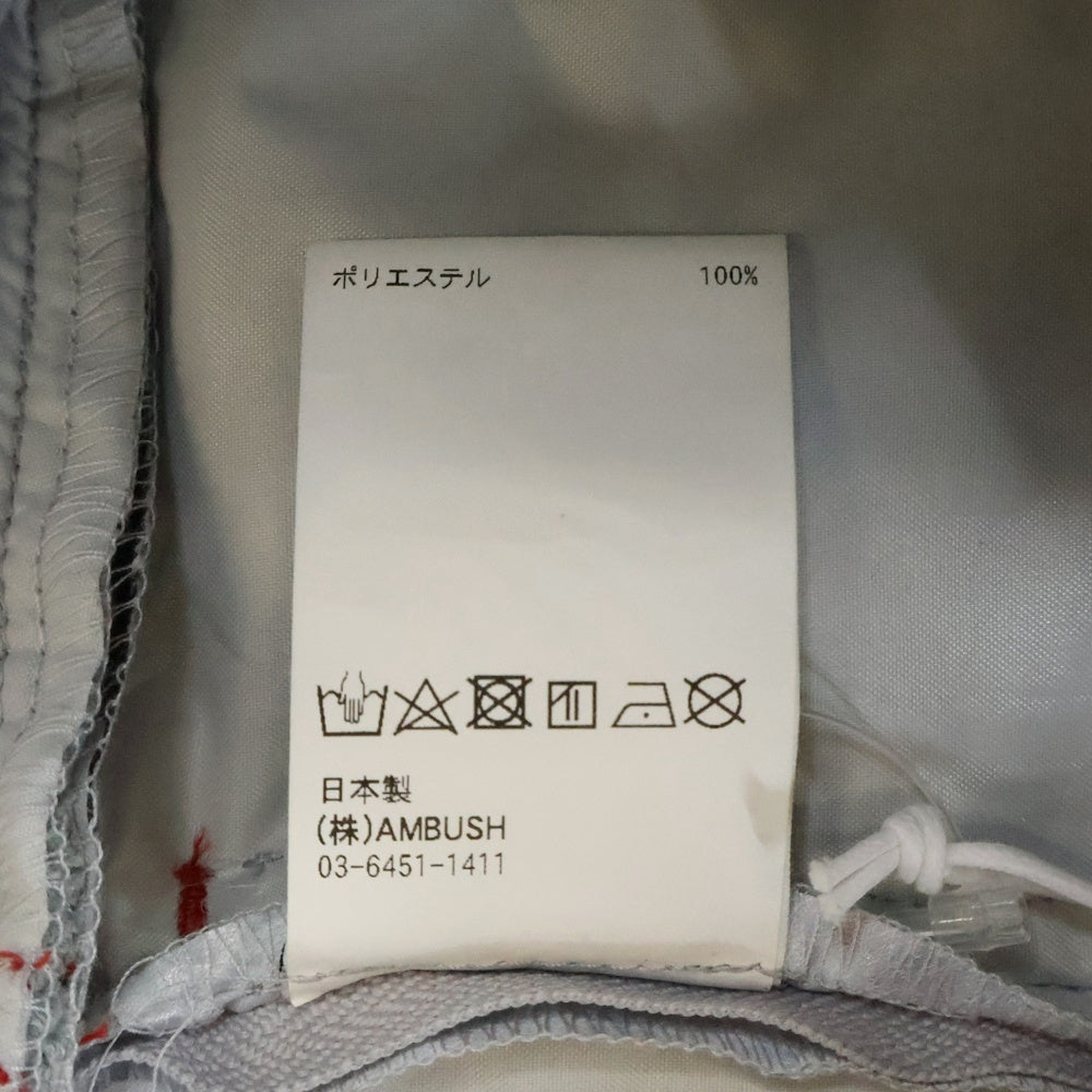 AMBUSH(アンブッシュ) LAYERD TRACK PANTS レイヤードデザイン リフレクター トラックパンツ シルバー AMBBTM-114
