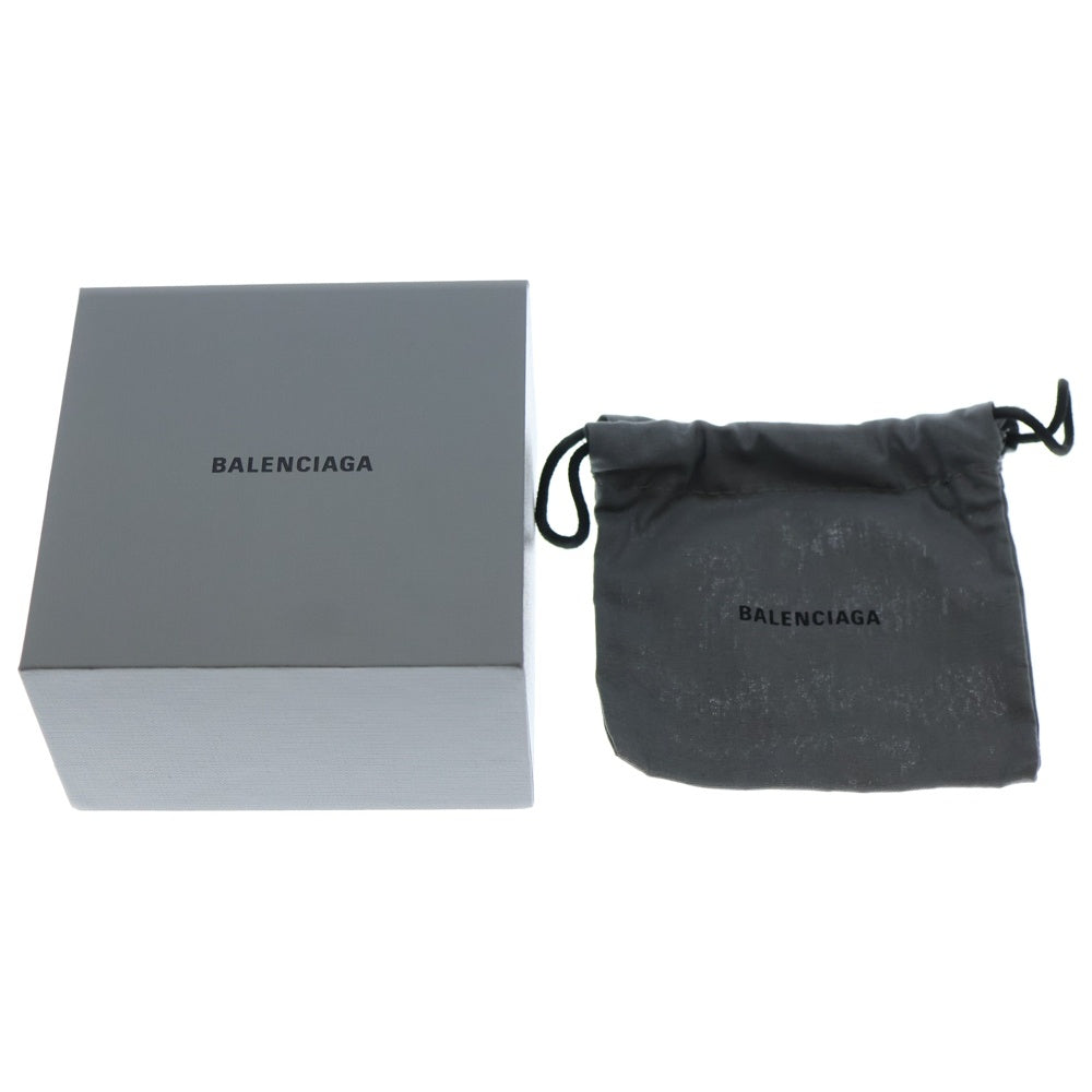 BALENCIAGA(バレンシアガ) PLATE ロゴプレート コードブレスレット シルバー/ブラック 656418