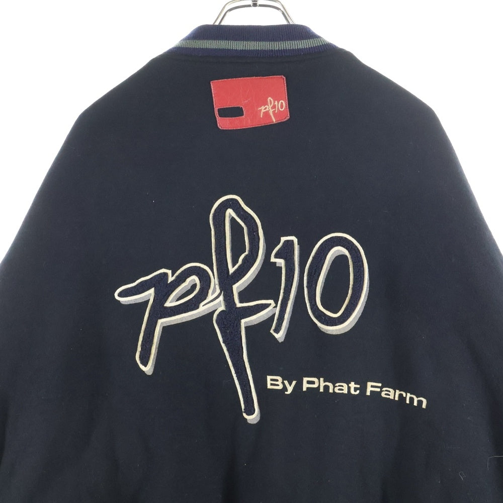 PHAT FARM(ファットファーム) 10TH YEAR COLLECTION アームレザー 両面デザイン スタジアムジャンパー ブルゾンジャケット ブラック/グレー