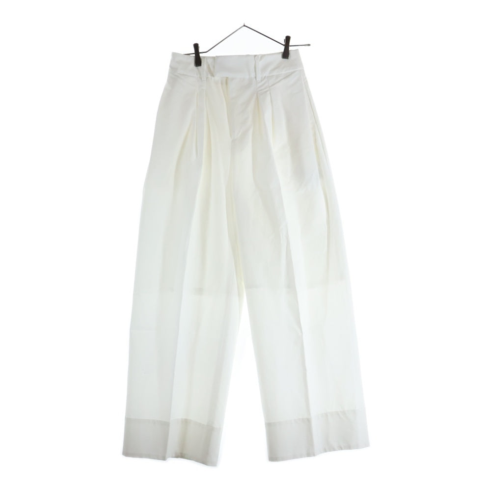 STUDIOUS(ステュディオス) Cotton Typewriter Tuck Pants コットン タイプライター タックパンツ ホワイト 122240157