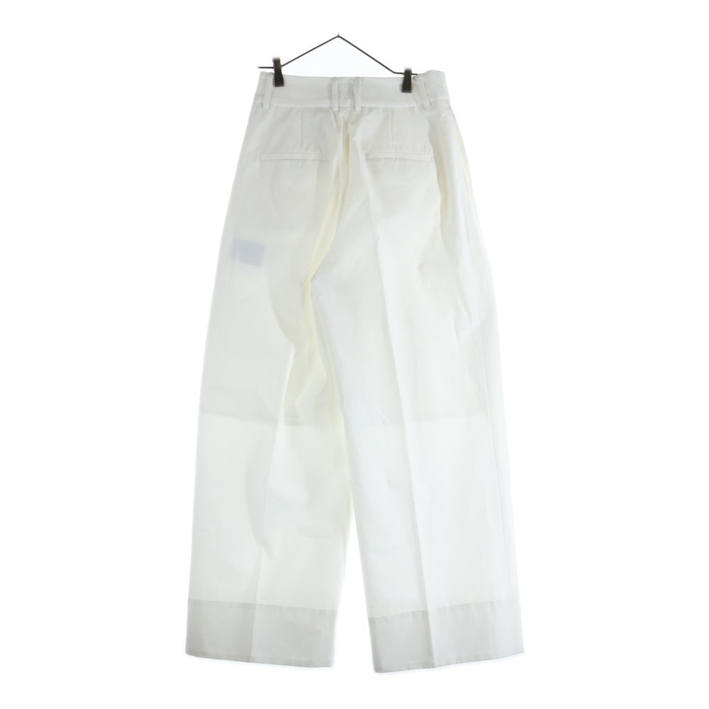 STUDIOUS(ステュディオス) Cotton Typewriter Tuck Pants コットン タイプライター タックパンツ ホワイト 122240157