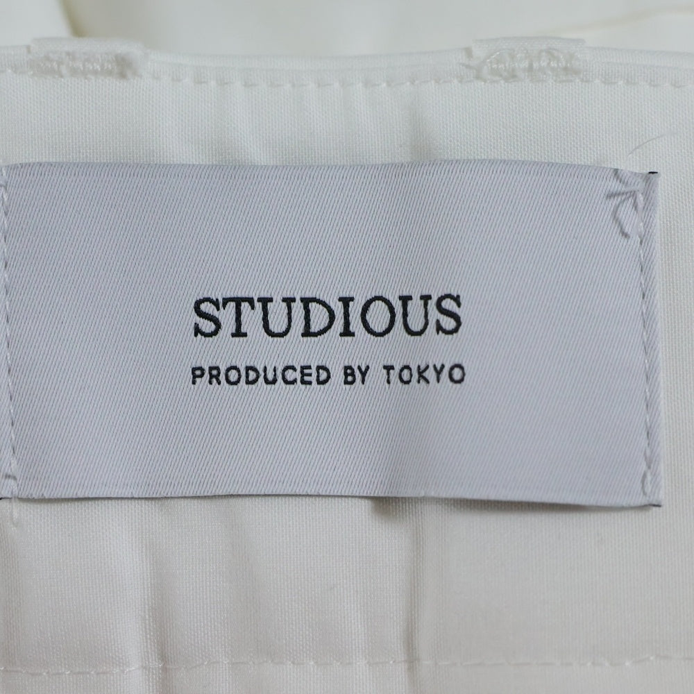 STUDIOUS(ステュディオス) Cotton Typewriter Tuck Pants コットン タイプライター タックパンツ ホワイト 122240157
