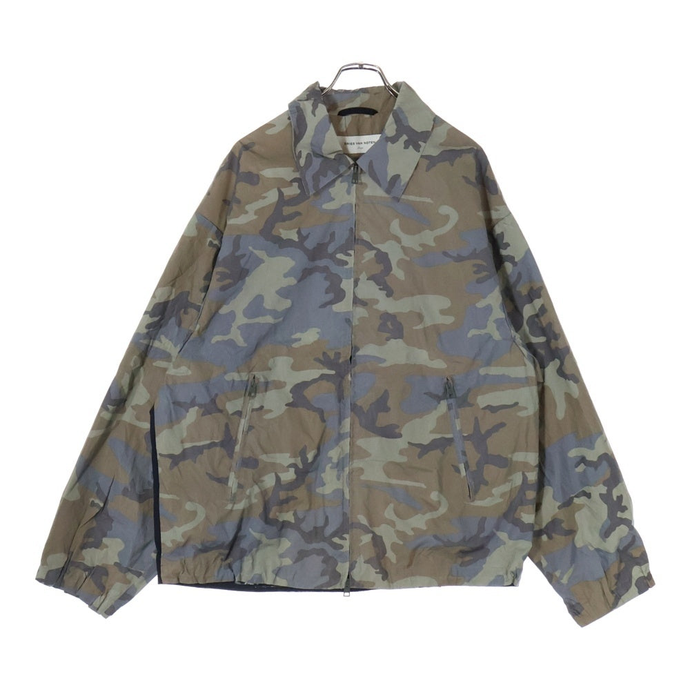 DRIES VAN NOTEN(ドリスヴァンノッテン) メッシュ 切替 リフレクティブ カモ ジップアップ ジャケット カーキ