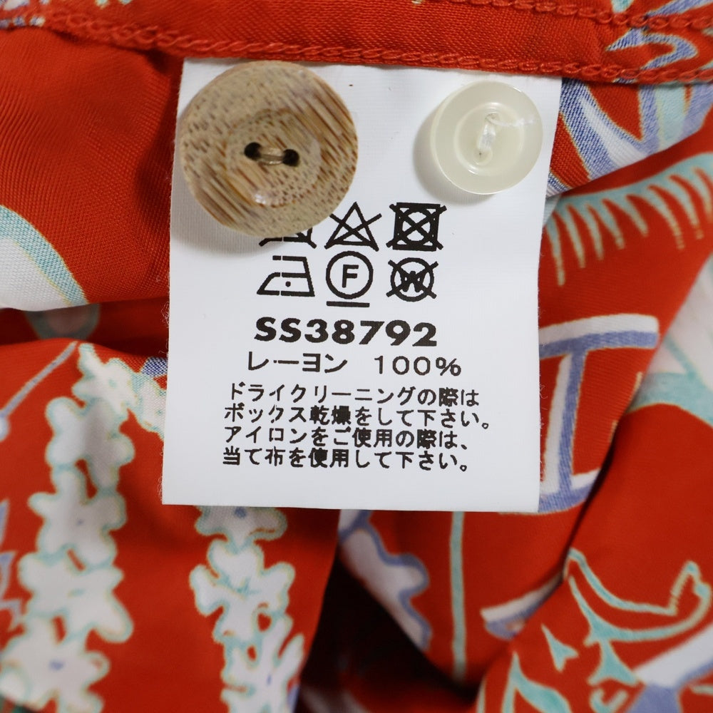 SUN SURF(サンサーフ) RAYON HAWAIIAN SHIRT STATE OF HAWAII フィラメントレーヨン 抜染プリント ループホール付き 半袖ハワイシャツ レッド SS38792