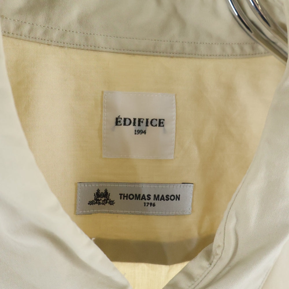 EDIFICE(エディフィス) ×THOMAS MASON トーマスメイソン レギュラーカラー チェストポケット 長袖シャツ ベージュ 20-050-300-1005-1-0