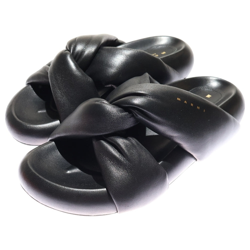 MARNI(マルニ) BUBBLE バブル ツイストレザー サンダル ブラック レディース SAMS018703
