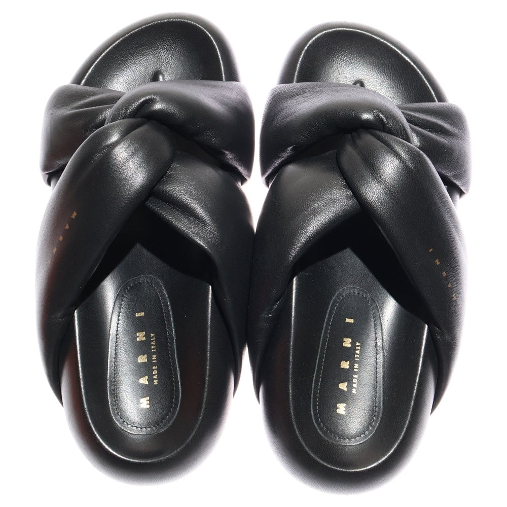 MARNI(マルニ) BUBBLE バブル ツイストレザー サンダル ブラック レディース SAMS018703