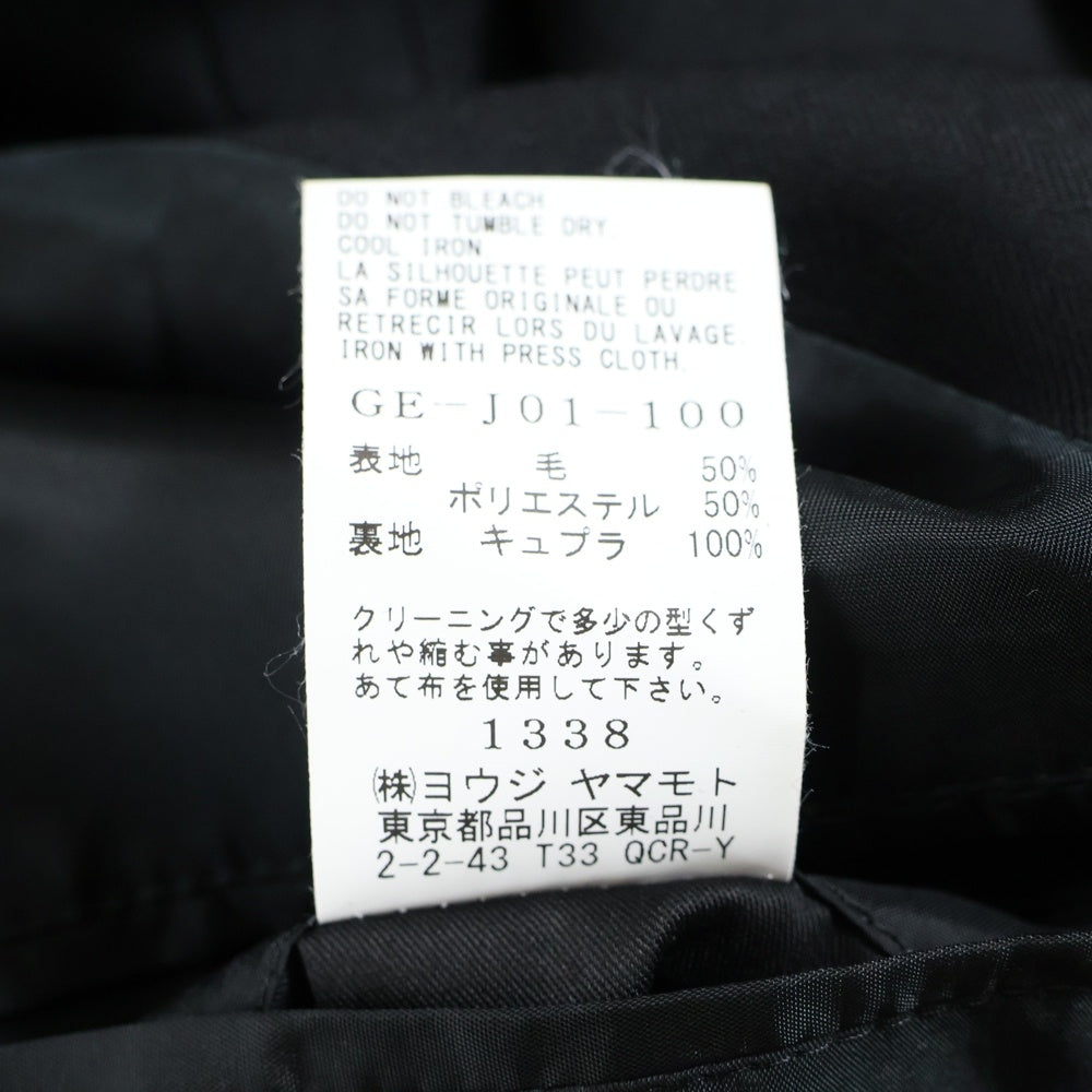 Ground Y(グラウンドワイ) 22AW Asymmetric Jacket アシンメトリー テーラードジャケット ブラック GE-J01-100