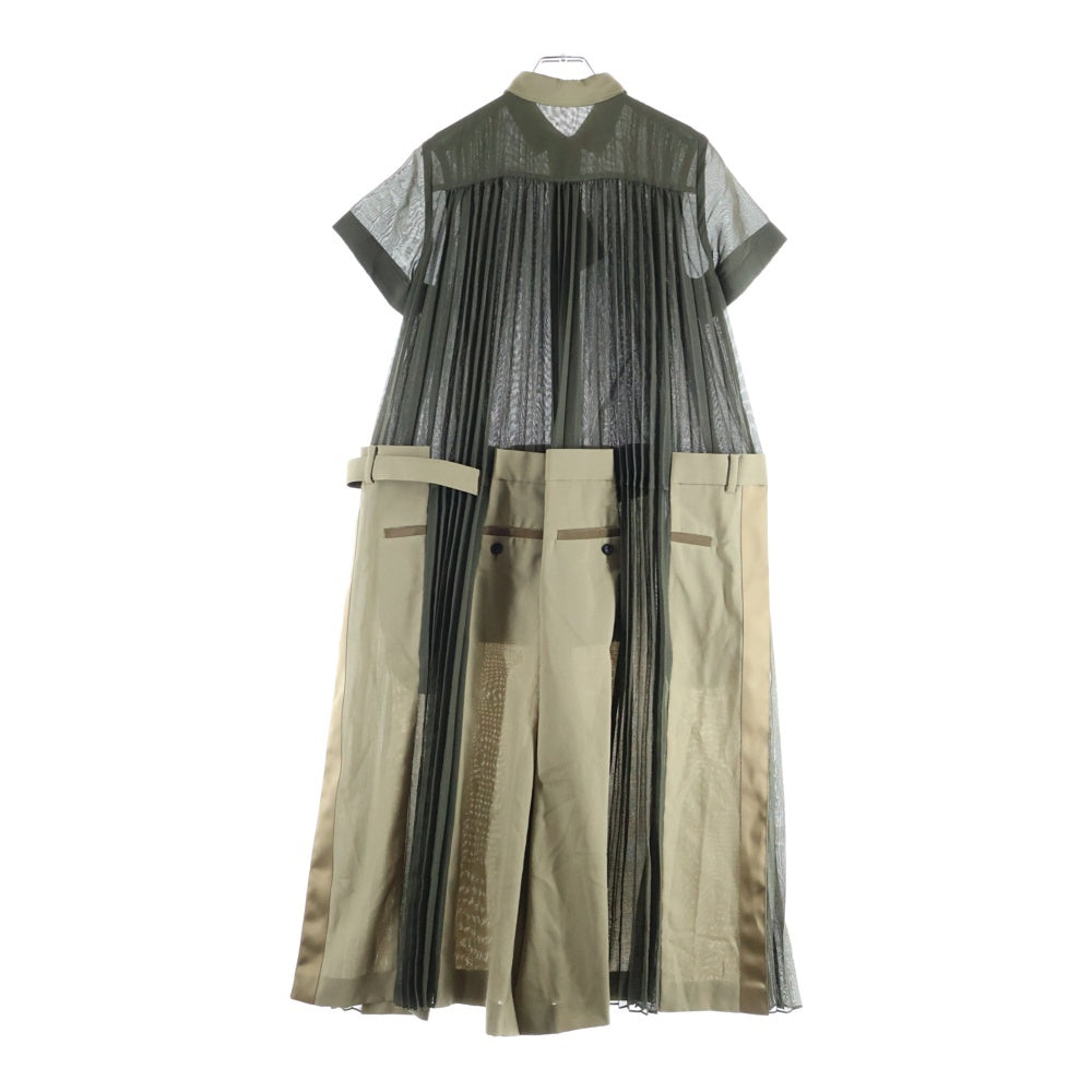 タグ付✨️sacai 22SS コットン×ナイロンツイルミックスドレス ワンピース タグ付✨️sacai 22SS コットン×ナイロンツイルミックスドレス