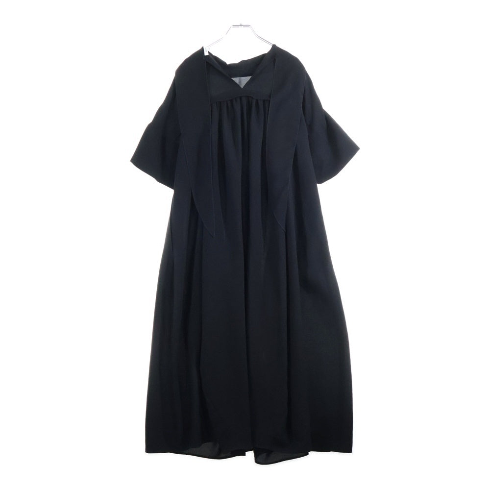 ENFOLD(エンフォルド) PEライトジョーゼット スカーフネック ドレス ワンピース ブラック レディース 300FA433-1590