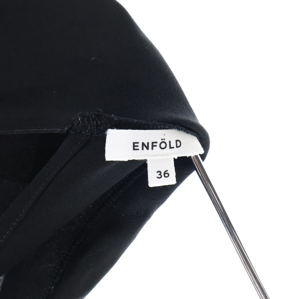 ENFOLD(エンフォルド) PEライトジョーゼット スカーフネック ドレス ワンピース ブラック レディース 300FA433-1590
