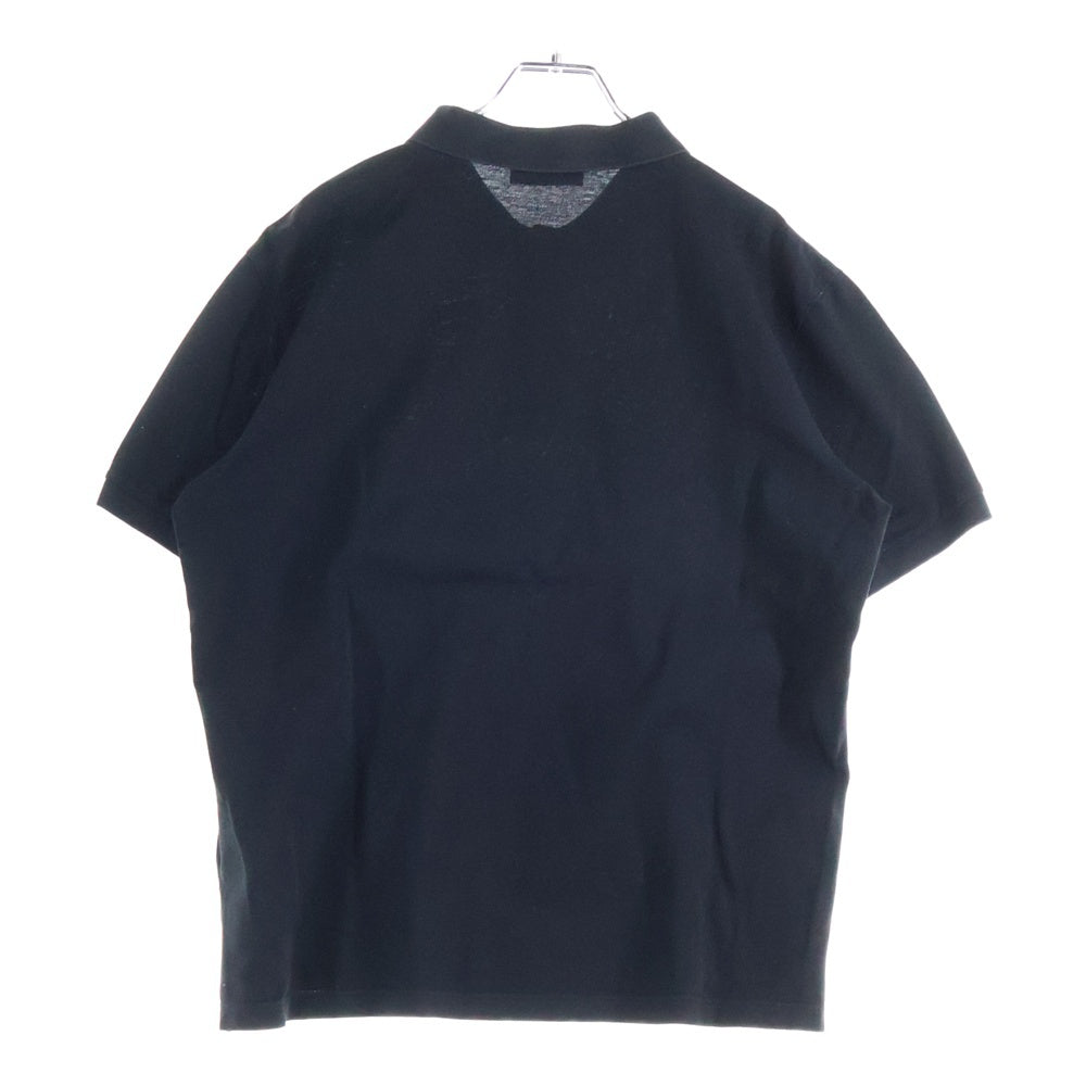 PRADA(プラダ) フロントトライアングルロゴ コットン 半袖ポロシャツ ブラック UJN444 S181 XGS