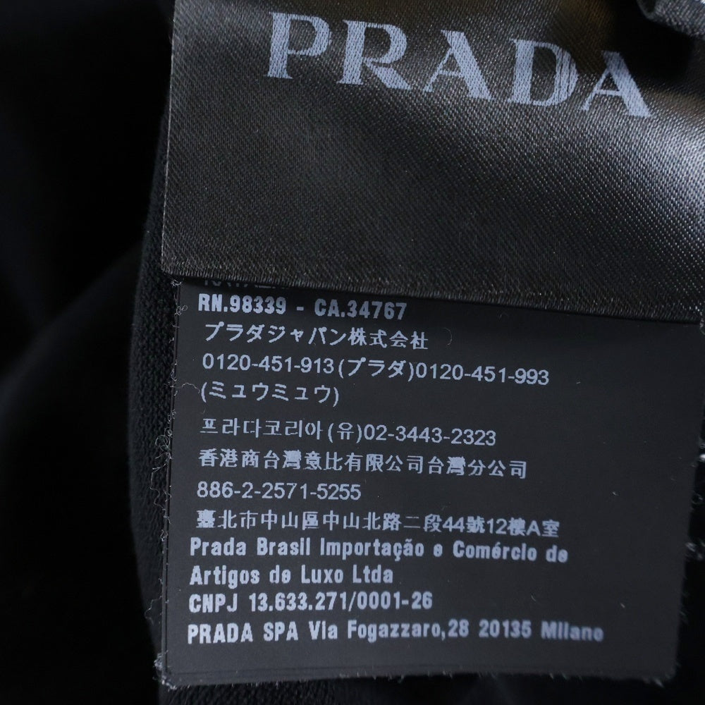 PRADA(プラダ) フロントトライアングルロゴ コットン 半袖ポロシャツ ブラック UJN444 S181 XGS