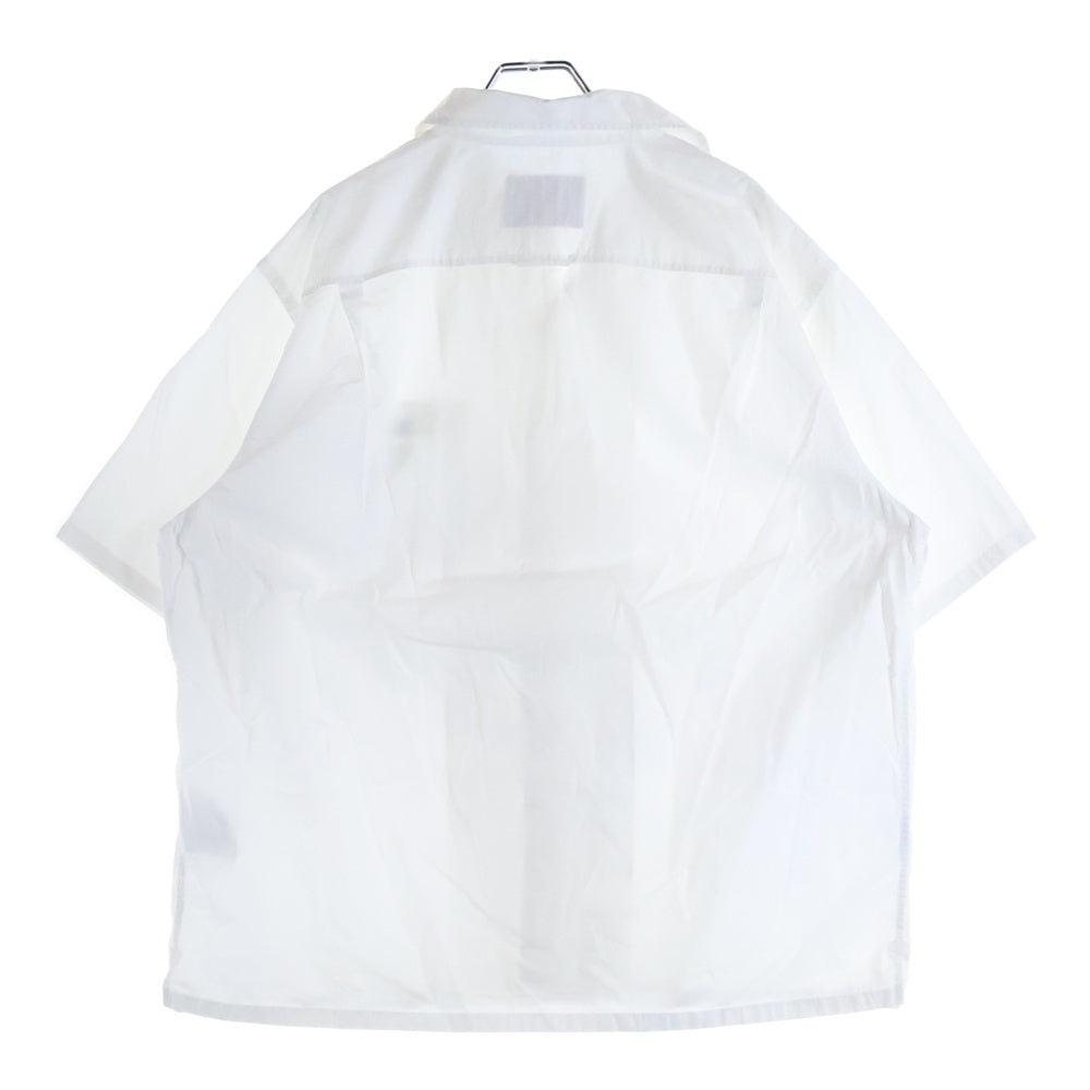 PRADA(プラダ) フロントポケット トライアングルロゴ オープンカラー 半袖シャツ ホワイト UCS339 S211 1W70