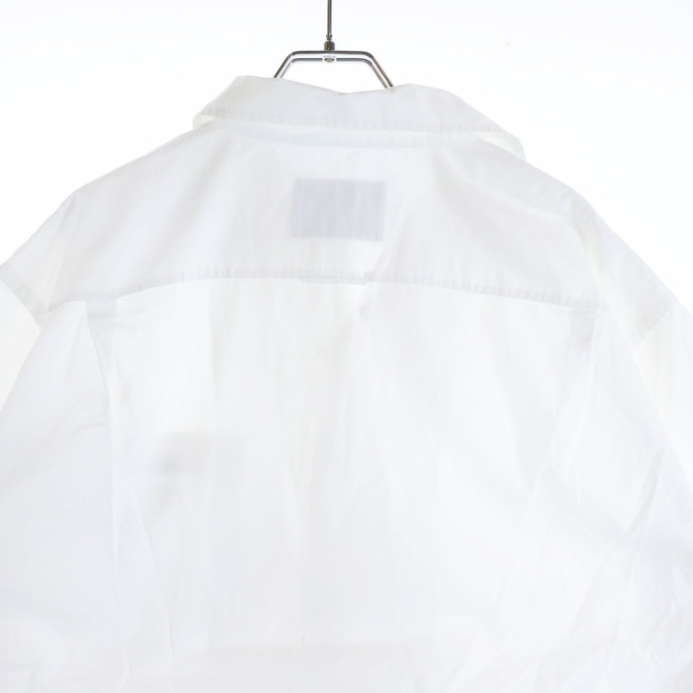 PRADA(プラダ) フロントポケット トライアングルロゴ オープンカラー 半袖シャツ ホワイト UCS339 S211 1W70