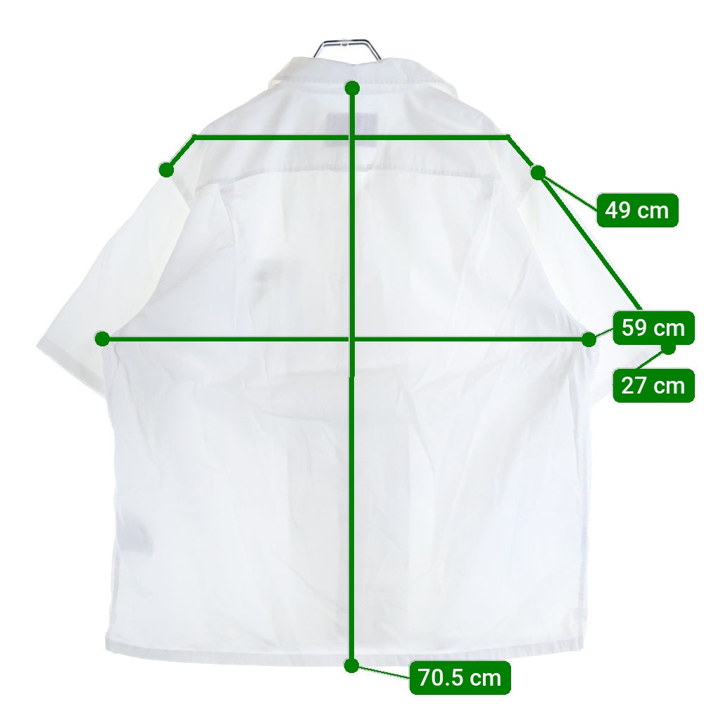 PRADA(プラダ) フロントポケット トライアングルロゴ オープンカラー 半袖シャツ ホワイト UCS339 S211 1W70