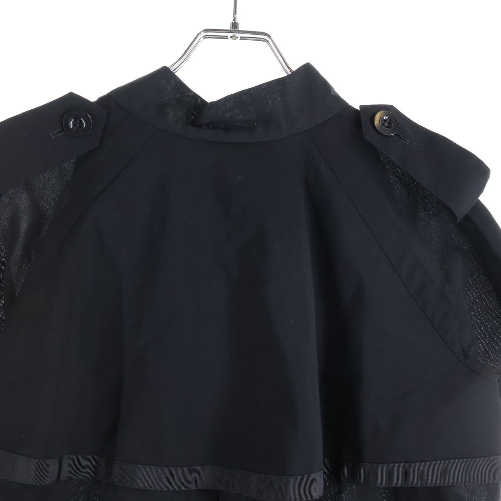 Sacai(サカイ) 21SS Suiting Pullover スーチング プルオーバー 半袖シャツ ブラウス ブラック レディース 21-05390