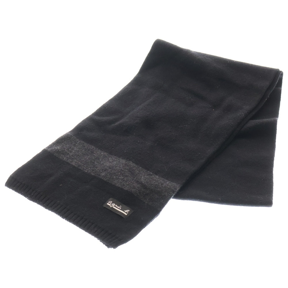 agnes b.(アニエスベー) ウール マフラー ストール ブラック/グレー