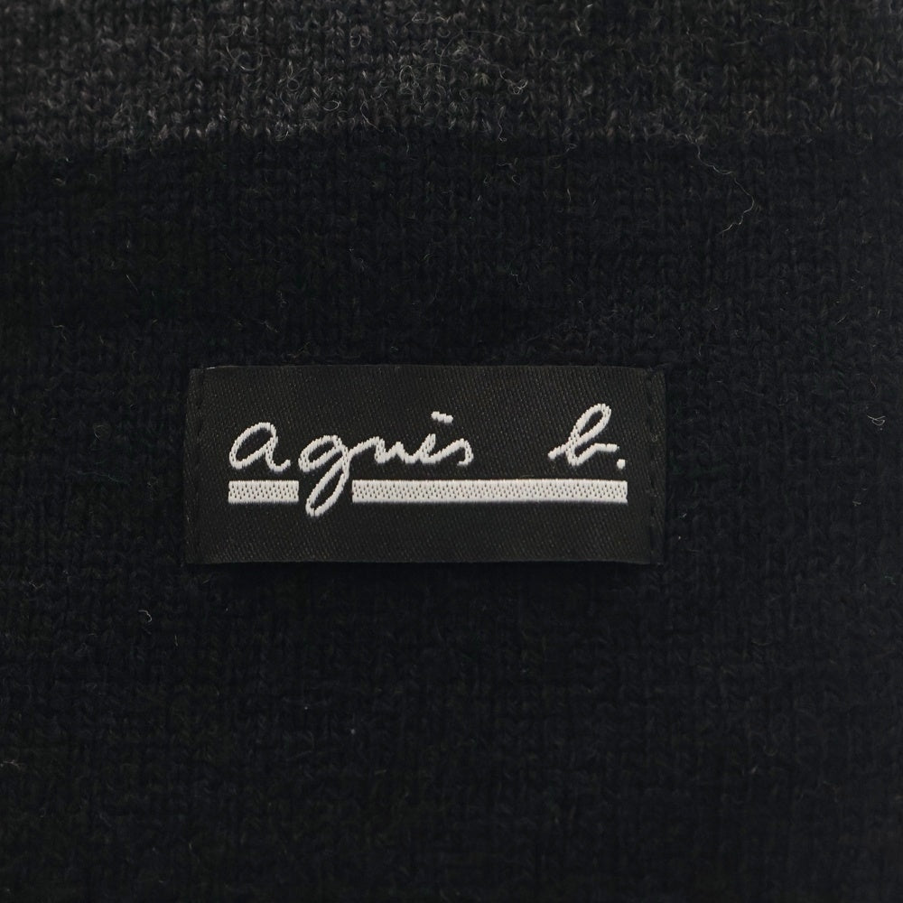 agnes b.(アニエスベー) ウール マフラー ストール ブラック/グレー