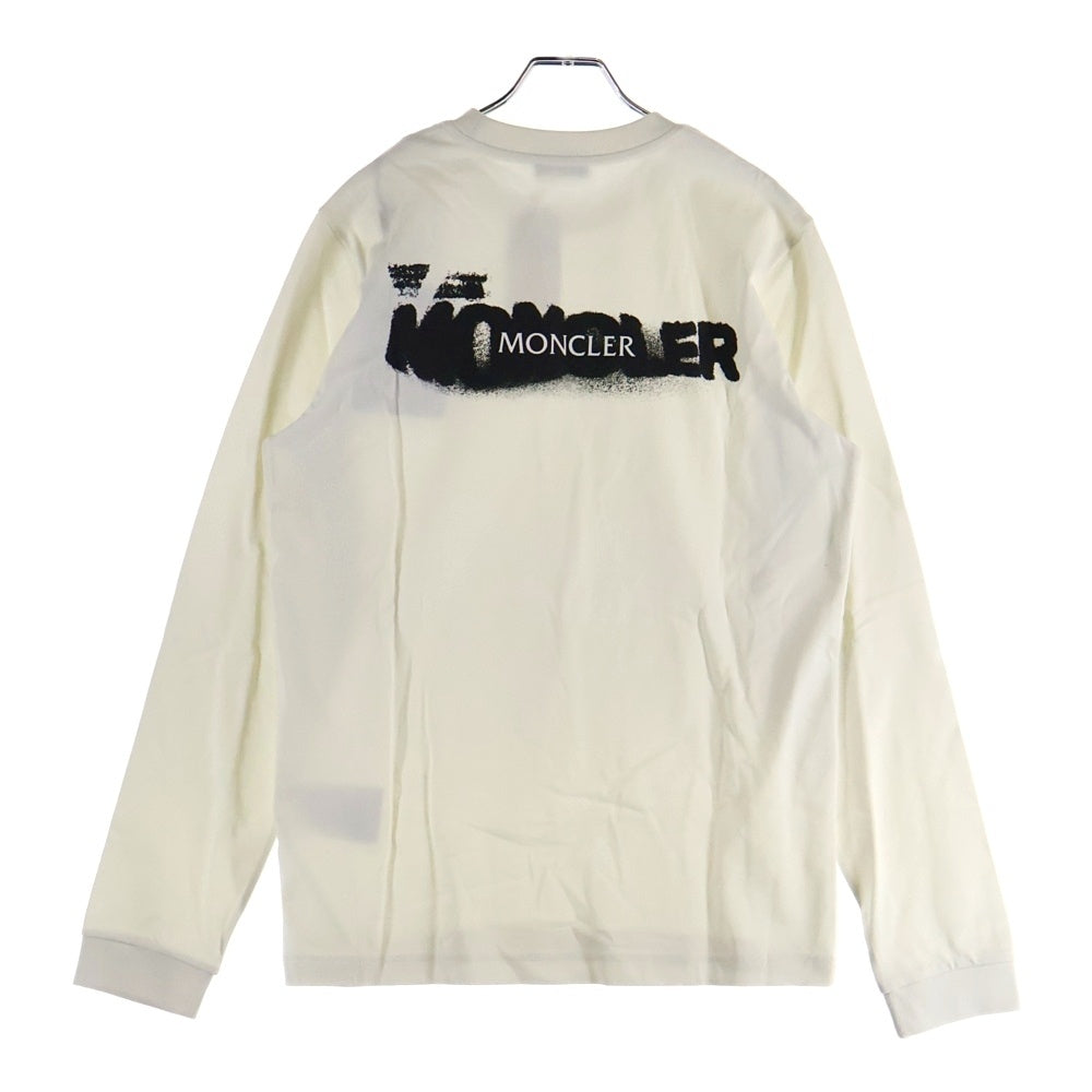 モンクレール長袖タグ付き新品未使用 MONCLER (モンクレール) 袖ロゴ プリント クルーネック 長袖 Tシャツ