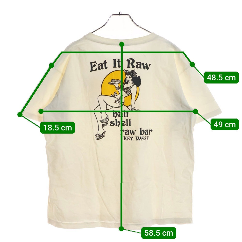 VINTAGE(ヴィンテージ) 90S VINTAGE Half Shell Raw Bar ハーフシェル ロウバー プリントTシャツ 半袖カットソー ホワイト