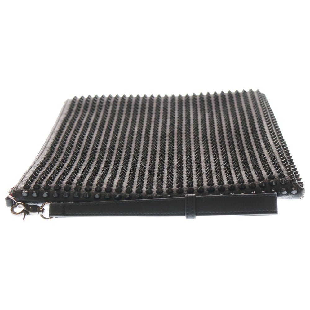 CHRISTIAN LOUBOUTIN(クリスチャンルブタン) スタッズ レザー クラッチバッグ ブラック