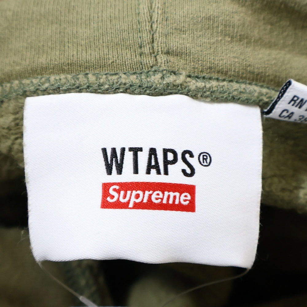 SUPREME(シュプリーム) 21AW ×WTAPS Sic'em! Hooded Sweatshirt ダブルタップス ロゴアップリケ スウェットプルオーバーパーカー カーキ