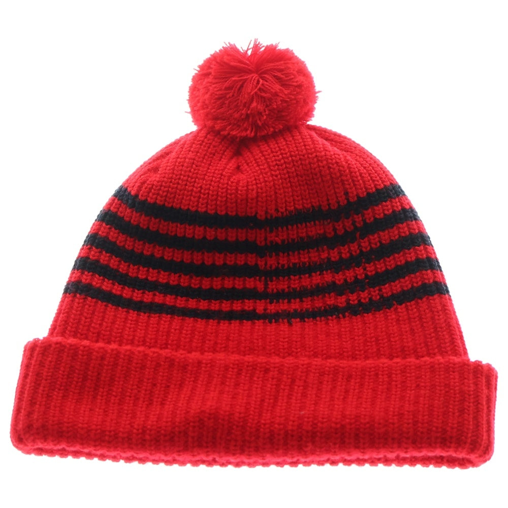 SUPREME(シュプリーム) 11AW Striped Loose Gauge Beanie ルーズゲージ ストライプ ビーニー ニット帽 レッド/ブラック