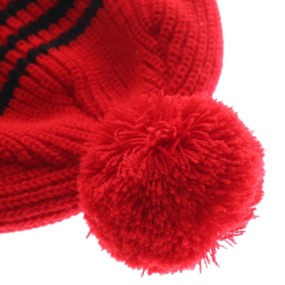 SUPREME(シュプリーム) 11AW Striped Loose Gauge Beanie ルーズゲージ ストライプ ビーニー ニット帽 レッド/ブラック