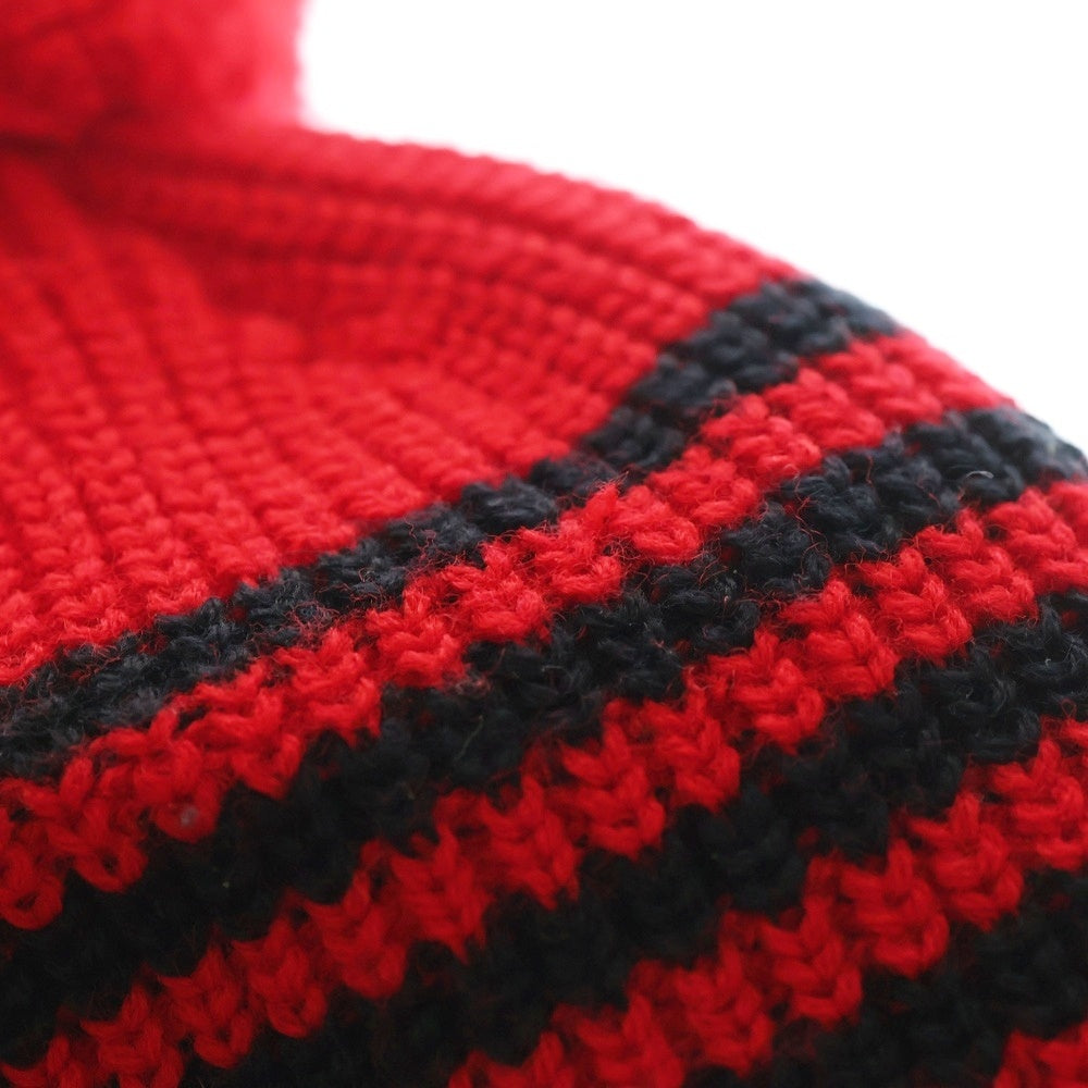 SUPREME(シュプリーム) 11AW Striped Loose Gauge Beanie ルーズゲージ ストライプ ビーニー ニット帽 レッド/ブラック