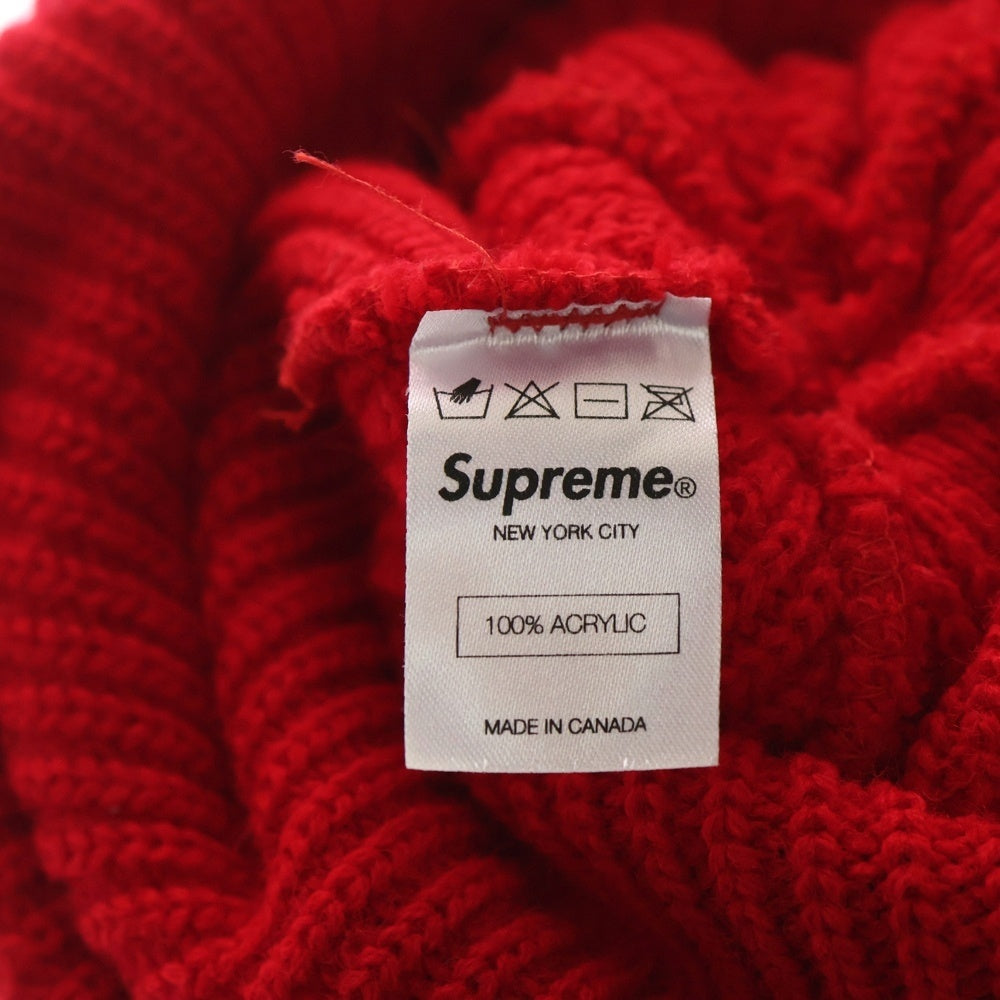 SUPREME(シュプリーム) 11AW Striped Loose Gauge Beanie ルーズゲージ ストライプ ビーニー ニット帽 レッド/ブラック