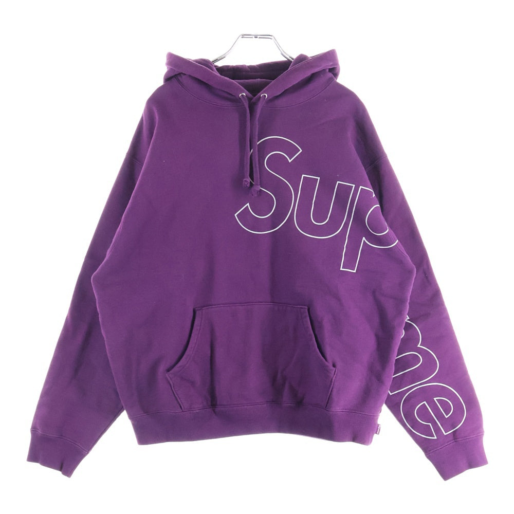 SUPREME(シュプリーム) 21AW Reflective Hooded Sweatshirt リフレクティブロゴ スウェットプルオーバーパーカー パープル