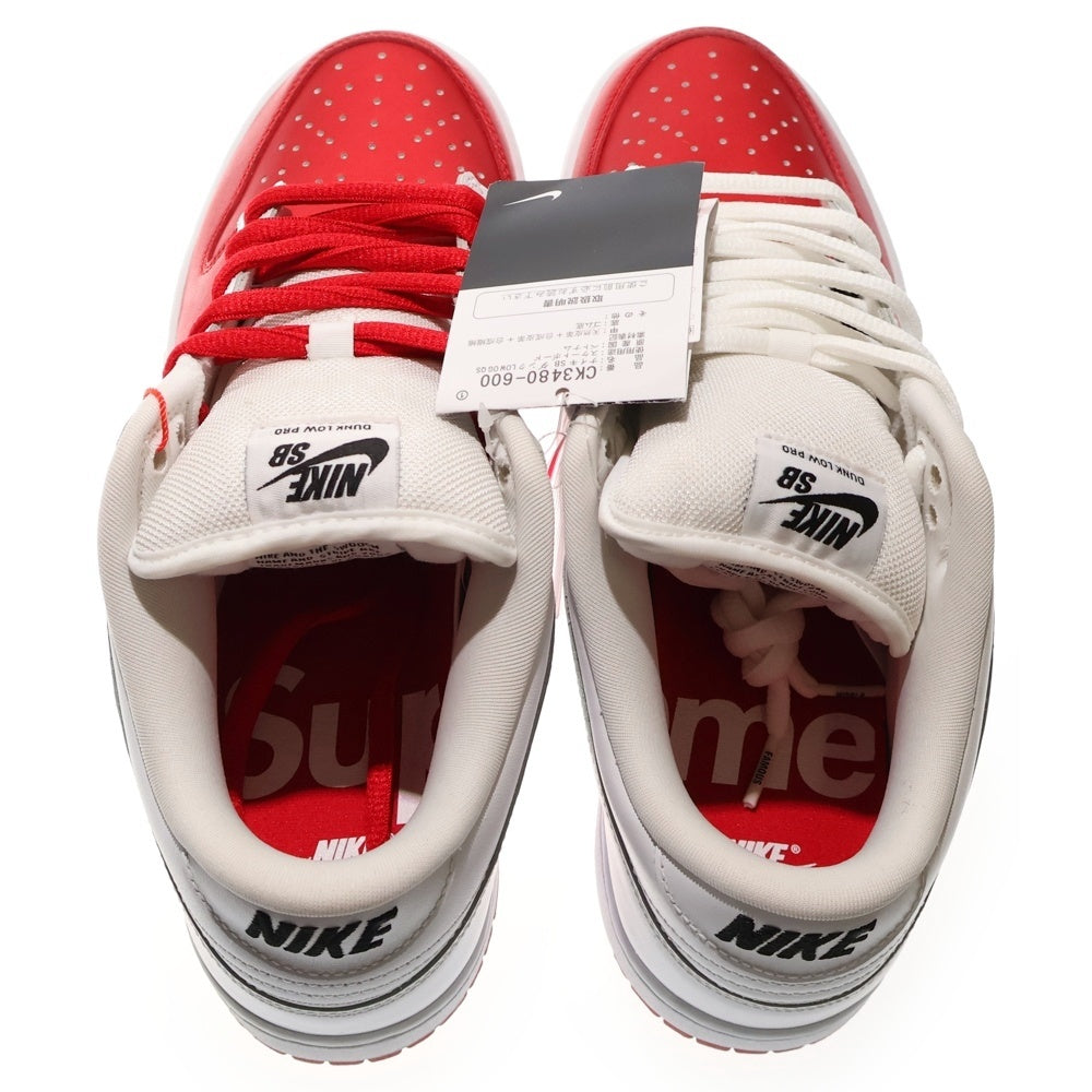 NIKE(ナイキ) ×Supreme DUNK LOW シュプリーム ダンク ローカットスニーカー ホワイト/レッド US10/28cm CK3480-600