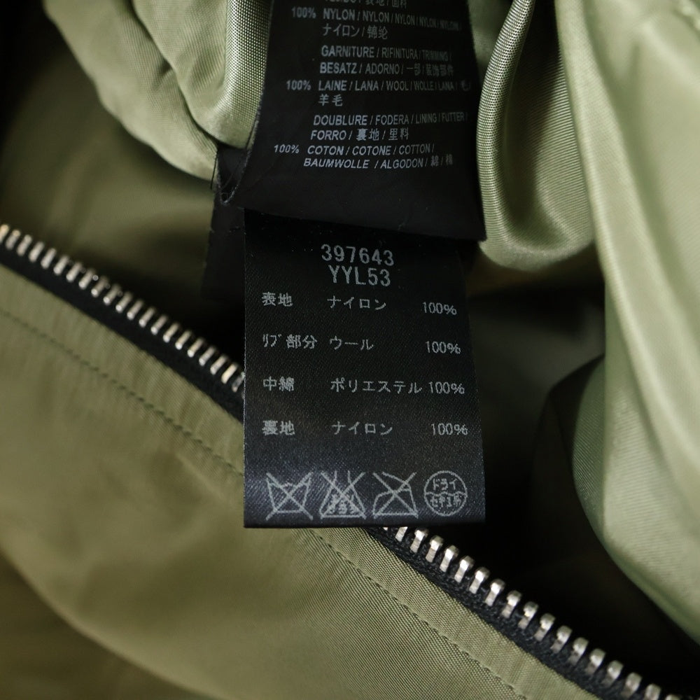 SAINT LAURENT PARIS(サンローランパリ) 15AW クラシック ジップアップボンバージャケット MA-1 カーキ 397643 YYL53