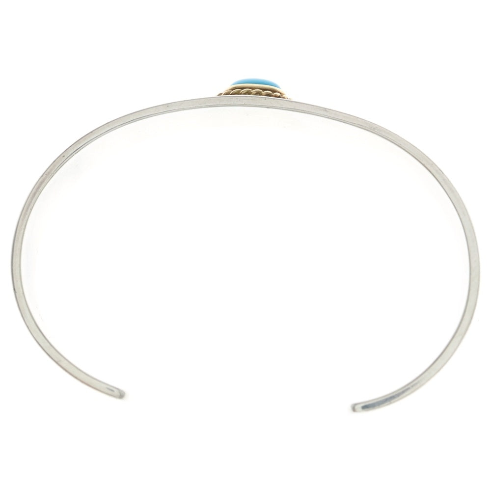 goro's(ゴローズ) 金縄ターコイズ平打ちブレスS バングル シルバー