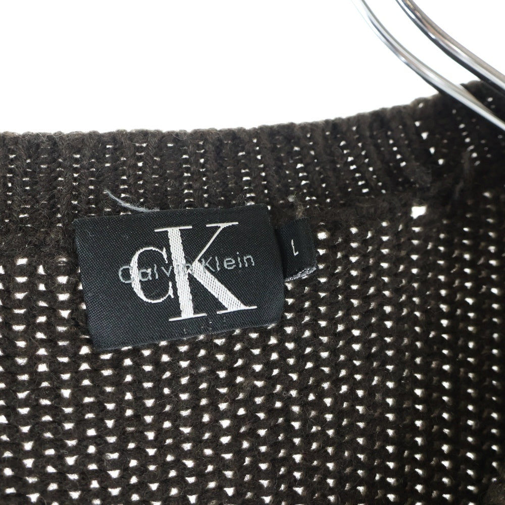 Calvin Klein(カルバンクライン) カシミヤ ウール クルーネック ニットセーター ブラウン