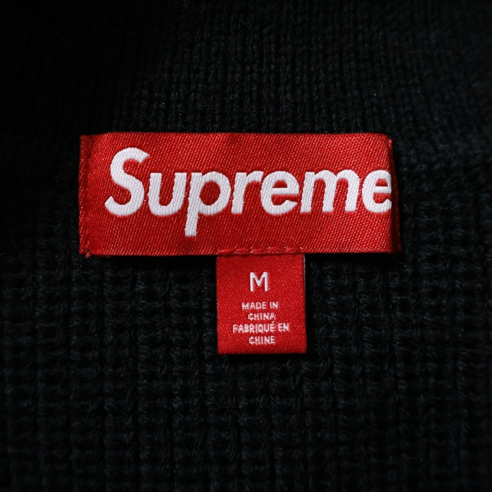 SUPREME(シュプリーム) 23AW Small Box Polo Sweater スモールボックスロゴデザイン リブニット ポロセーター ブラック