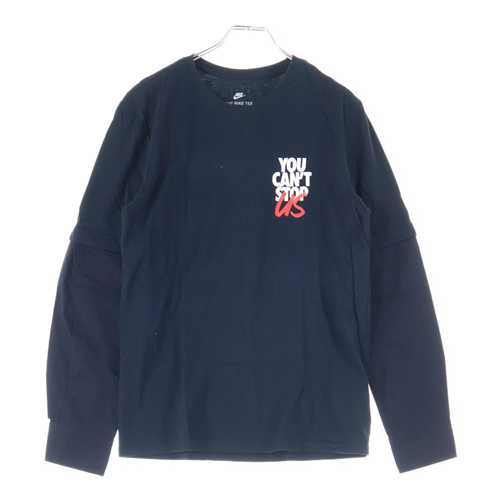 Sacai(サカイ) 20SS ×NIKE フロントロゴデザイン クルーネック カットソー 長袖Tシャツ ブラック 8072000044775