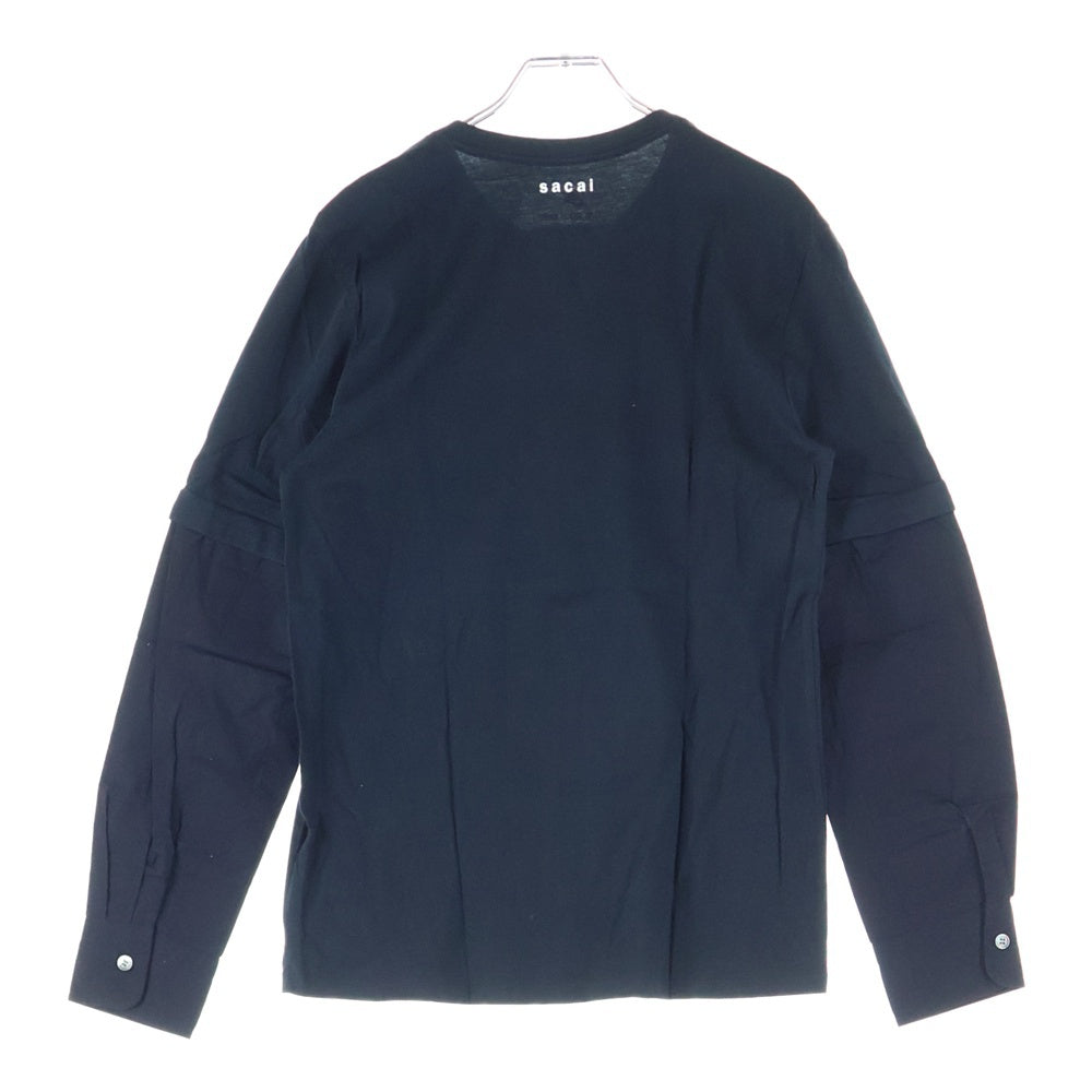 Sacai(サカイ) 20SS ×NIKE フロントロゴデザイン クルーネック カットソー 長袖Tシャツ ブラック 8072000044775