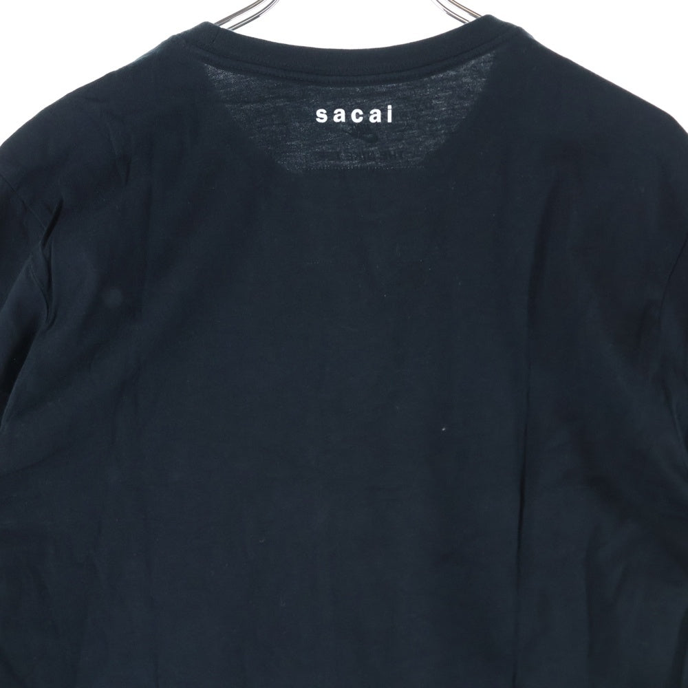 Sacai(サカイ) 20SS ×NIKE フロントロゴデザイン クルーネック カットソー 長袖Tシャツ ブラック 8072000044775