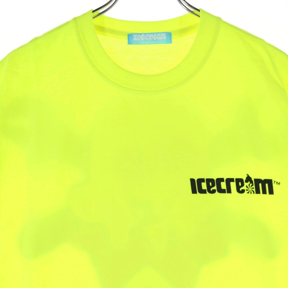 ICE CREAM(アイスクリーム) 19SS ×YOPPI CONE&BONES ヨッピー コーン アンド ボーンズ ロゴデザイン クルーネック カットソー 半袖Tシャツ イエロー ICJP195ST014