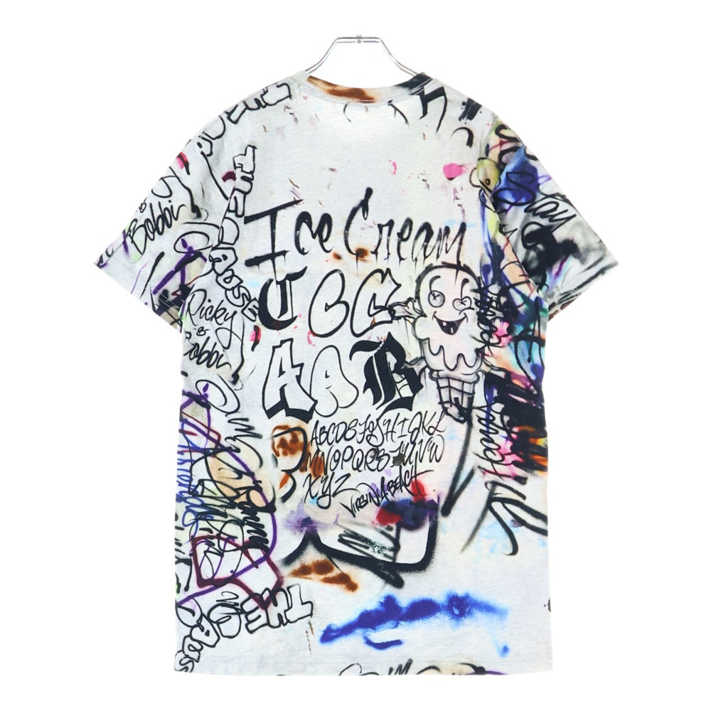 ICE CREAM(アイスクリーム) BEACH HOUSE S/S KNIT ビーチハウス 総柄 クルーネック カットソー 半袖Tシャツ マルチカラー 401-3307