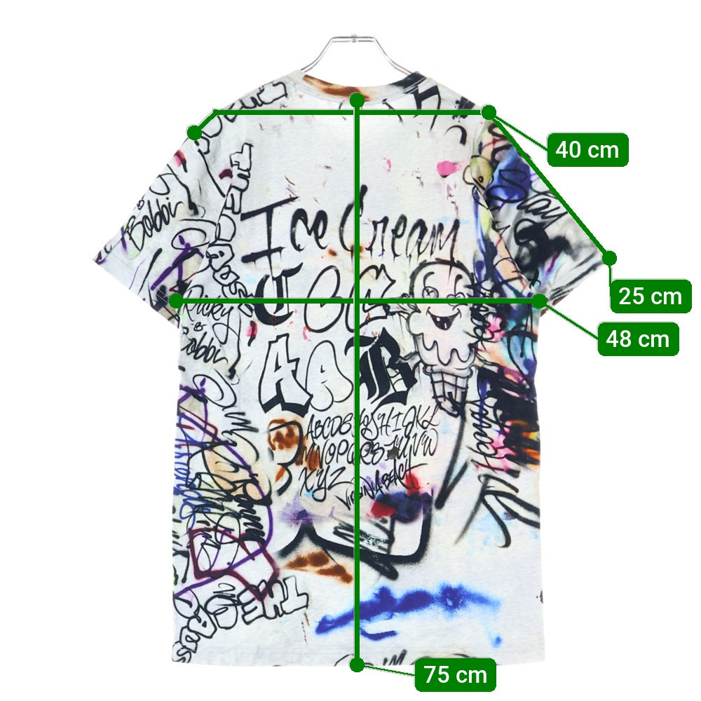 ICE CREAM(アイスクリーム) BEACH HOUSE S/S KNIT ビーチハウス 総柄 クルーネック カットソー 半袖Tシャツ マルチカラー 401-3307