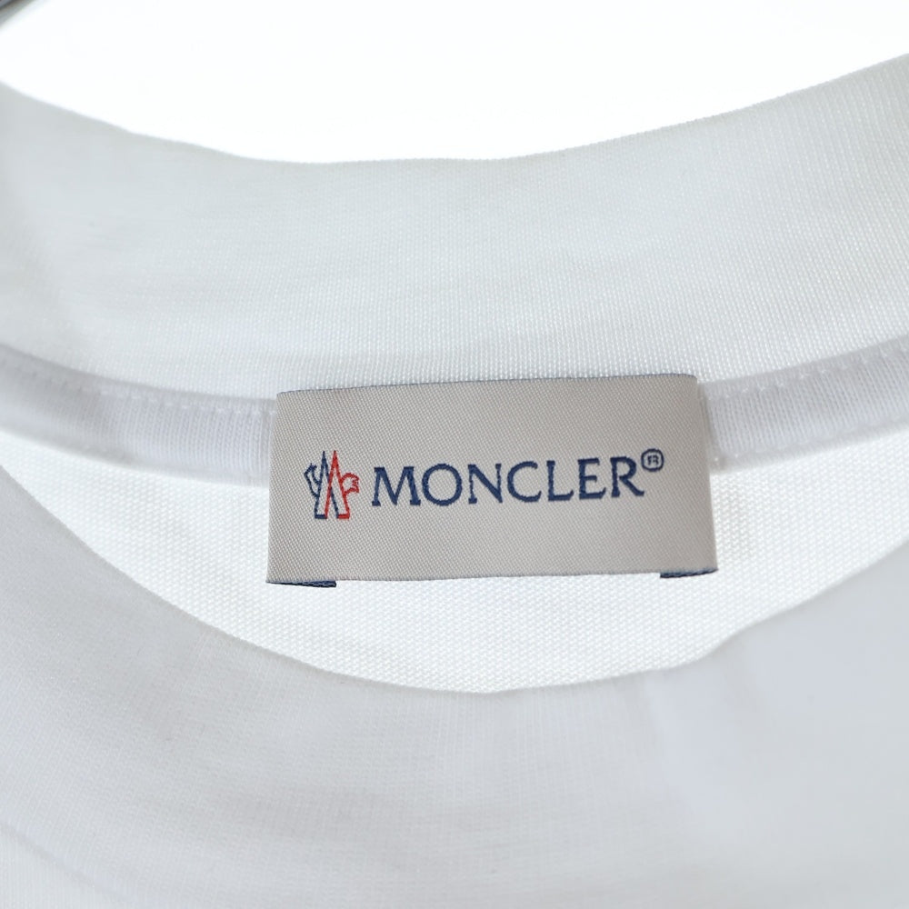 MONCLER(モンクレール) 22SS T-SHIRT フロントロゴデザイン クルーネック カットソー 半袖Tシャツ ホワイト H10918C00027